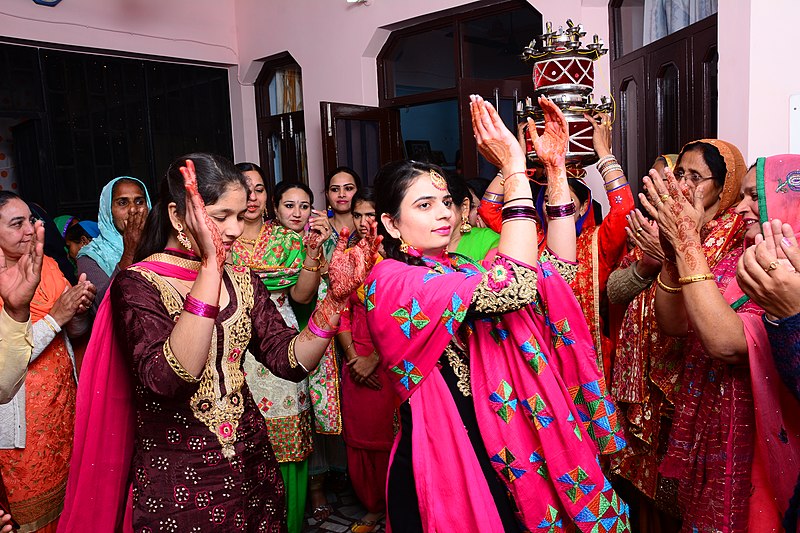 Dancing at a Sikh Indian wedding in 2019. “Indian Wedding Ceremony (664)”  Benipal hardarshan, 2019, CC-BY-SA-3.0